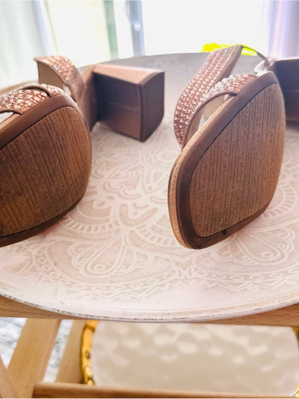 Alex Marie Rose Gold Crystal Slingback Sandals - Picture 6 of 7